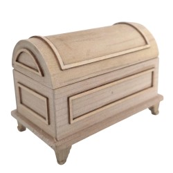 Dolls House Dome Chest Trunk Ottoman Unfinished Bare Wood Furniture Dolls House Dome Chest Trunk Ottoman Unfinished Bare Wood Furniture