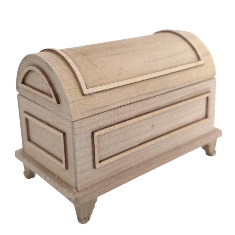 Dolls House Dome Chest Trunk Ottoman Unfinished Bare Wood Furniture Dolls House Dome Chest Trunk Ottoman Unfinished Bare Wood Furniture