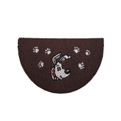 Dolls House Door Mat 1:24 Scale Brown Half Moon Dog & Pawprint Design