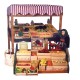Dolls House Market Stall Stand Striped Canopy Christmas Street Display DIY Kit