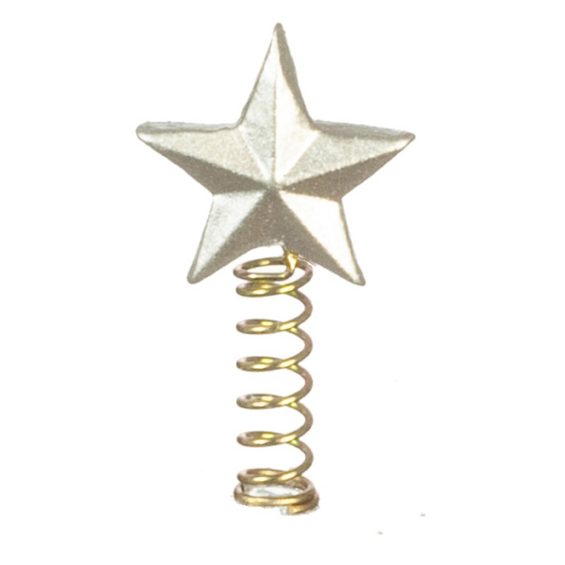 Dolls House Christmas Tree Topper Silver Star Decoration Ornament 1:12 Accessory