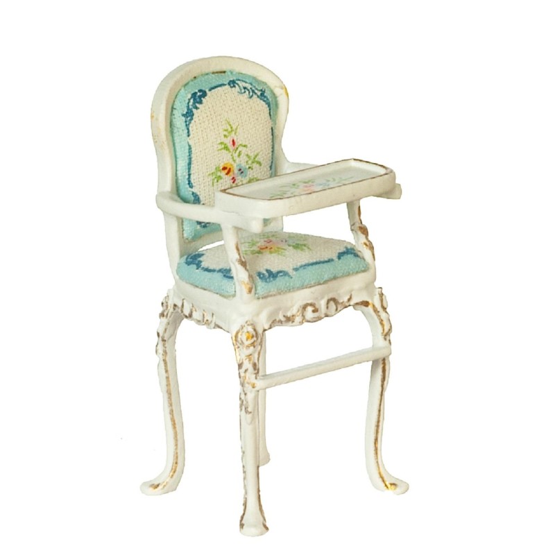 Dolls House Victorian Highchair White 1:24 Half Inch JBM Nursery Baby Furniture