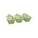 Dolls House 3 Small Storage Baskets Green Modern 1:12 Scale Accessory Plastic