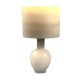 Dolls House White Table Lamp Modern Bedside Light Miniature LED Battery Lighting