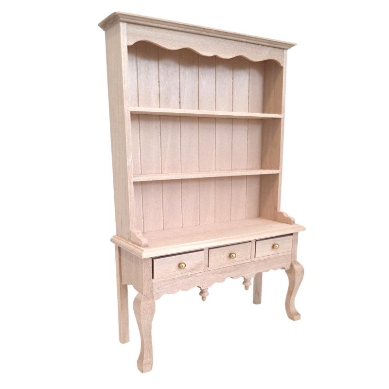 Dolls House Queen Anne Dresser Hutch Unfinished Bare Wood Furniture Dolls House Queen Anne Dresser Hutch Unfinished Bare Wood Furniture