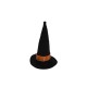 Dolls House Witches Hat Black Pointed with Gold Band Halloween Accessory 1:12