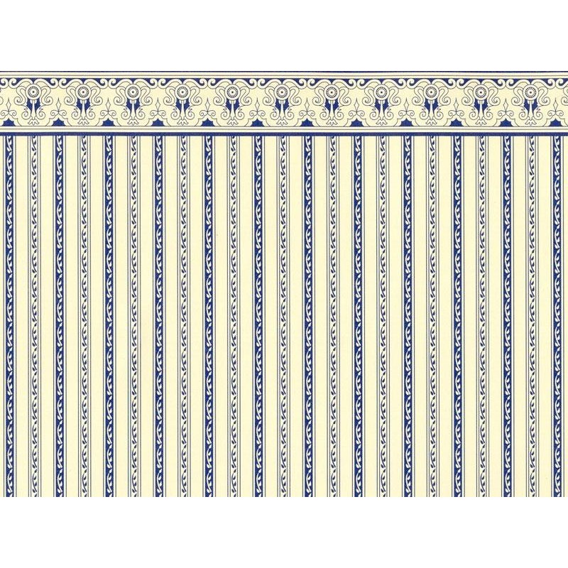 Dolls House Wallpaper Regency Period Blue Miniature 1:24 Scale x 3 Dolls House Wallpaper Regency Period Blue Miniature 1:24 Scale x 3