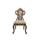 Dolls House Side Chair Victorian Walnut Gold JBM Bedroom & Dining Room Furniture