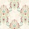 Dolls House Wallpaper Burgundy & Seafoam Damask Design Miniature Print 1:12