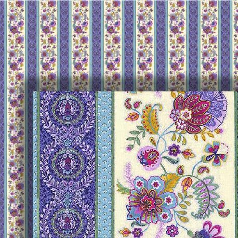 Dolls House Wallpaper Victorian Floral Stripe 1/2 inch 1:24 Miniature Print 591