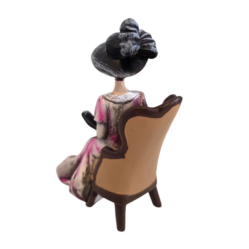 Dolls House Victorian Lady Sitting on Chair 1:12 Scale People Dolls House Victorian Lady Sitting on Chair 1:12 Scale People