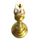 Dolls House Pillar Candle on Tall Gold Candlestick Ornament Church Accessory