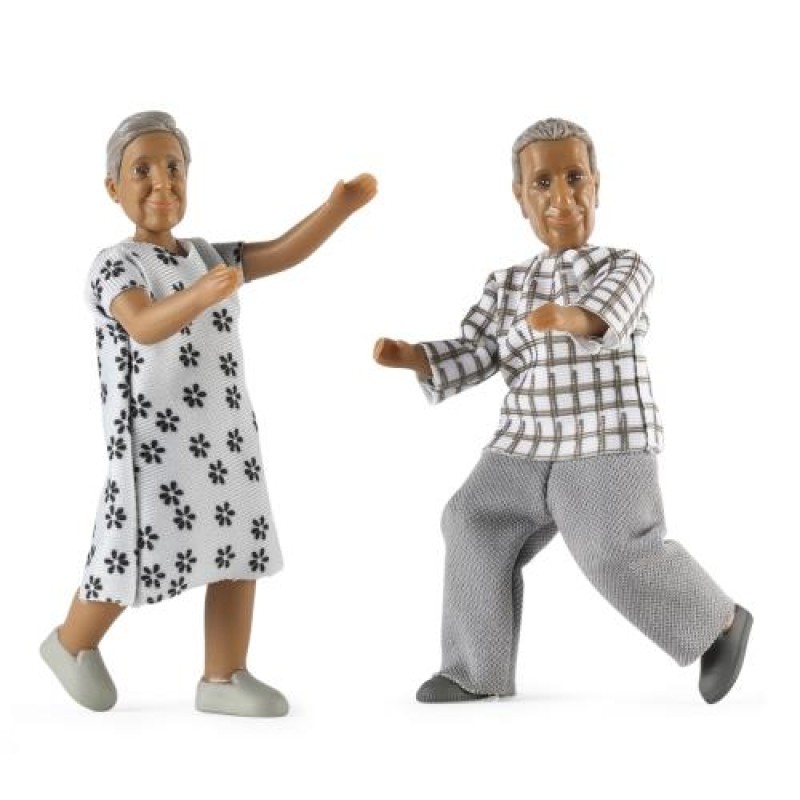 Lundby Dolls House Nikki Grandma & Grandad Elderly Couple Modern People 1:18