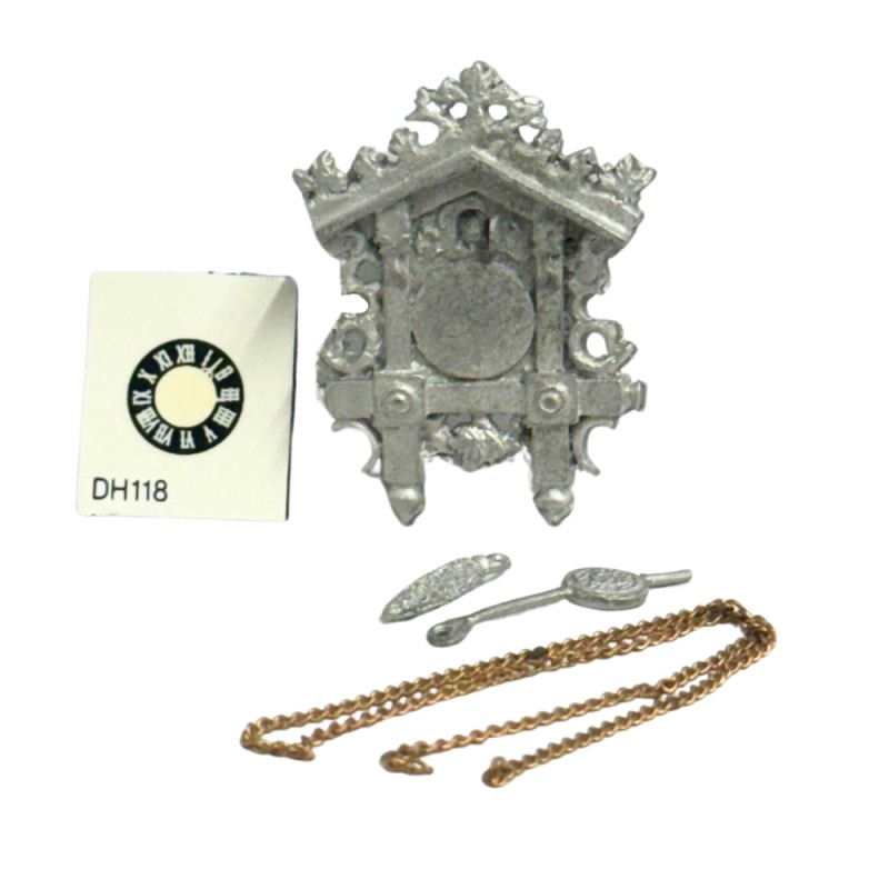 Cuckoo Clock Model Kit Metal 6 Piece Dolls House Miniature Accessory 1:12 Scale