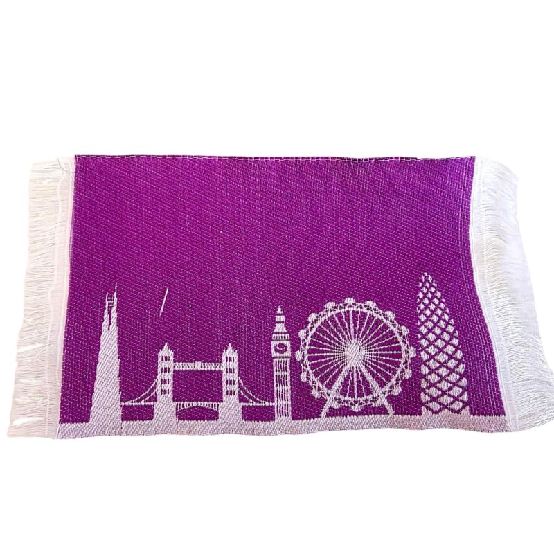 Dolls House London Skyline Rug Double Sided Design Purple 1:12 Accessory Small
