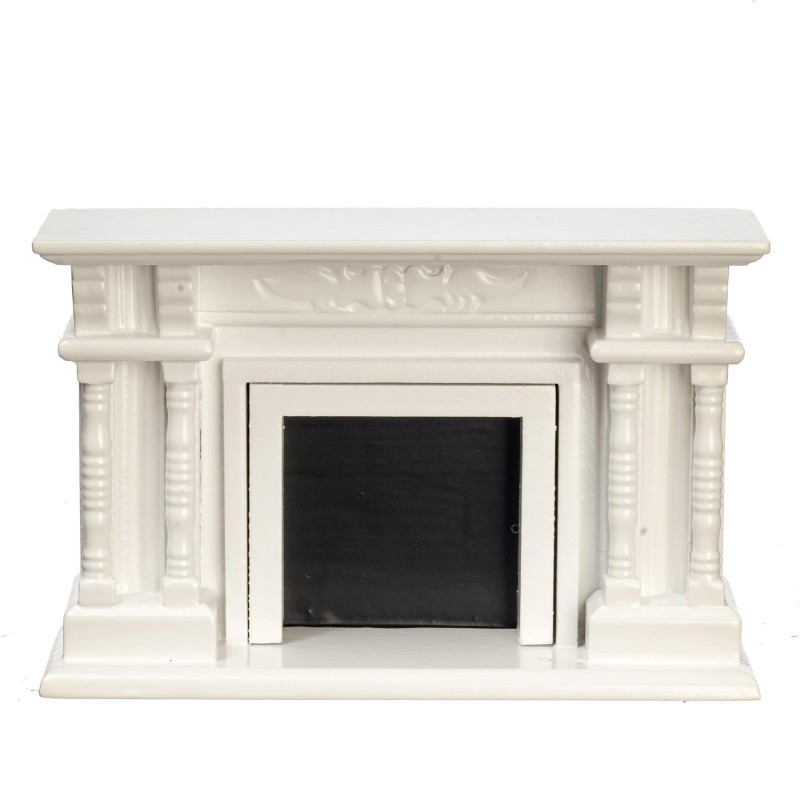 Dolls House Column Fireplace Victorian White Wooden Miniature Furniture 1:12