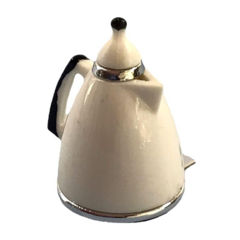 Dolls House White Retro Kettle Modern Miniature 1:12 Kitchen Appliance Accessory