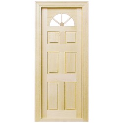 Dolls House Carolina Door Sun Fanlight 6 Panel Wooden 1:12 Building Component