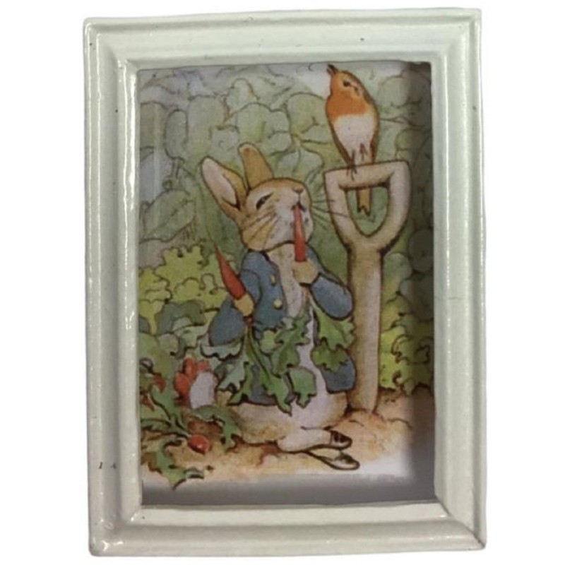 Dolls House Peter Rabbit Beatrix Potter Picture Small White Frame Accessory