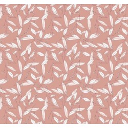 Dolls House Pink Flower Leaf Trail Natural Patterned Miniature Nursery Wallpaper