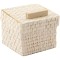 Dolls House Square Woven Storage Basket Straw Blanket Chest Bedroom Accessory