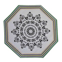 Dolls House Octagonal Rug Circular Mandala Design Miniature Floor Accessory Med