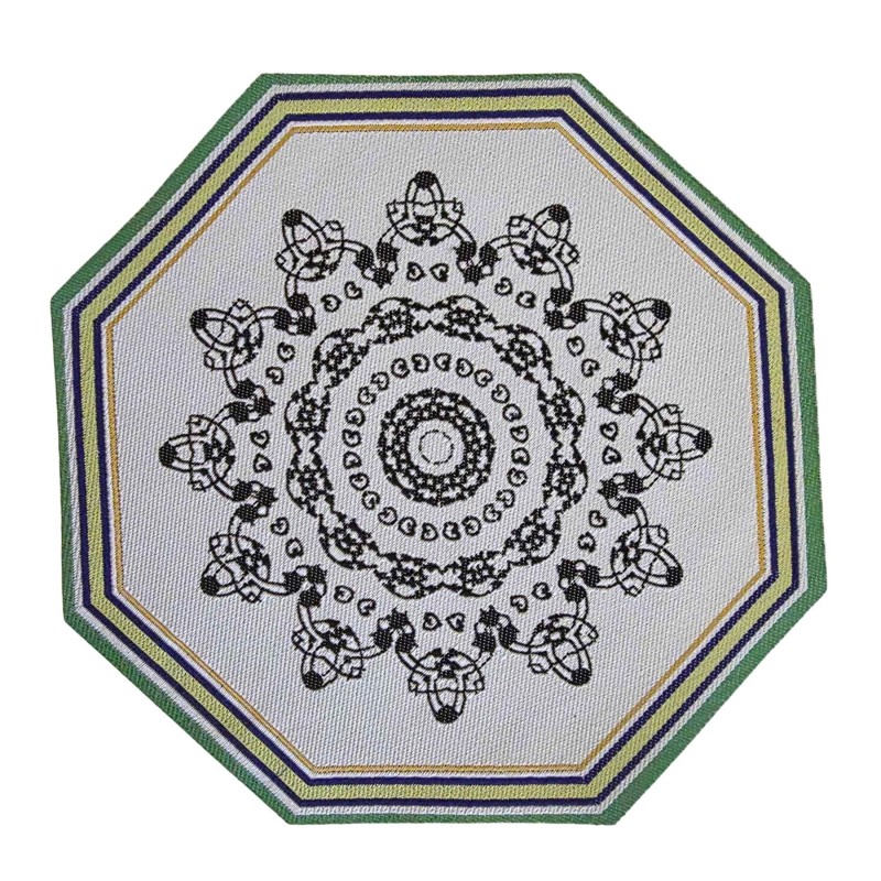 Dolls House Octagonal Rug Circular Mandala Design Miniature Floor Accessory Med