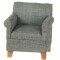 Dolls House Grey Fabric Armchair Modern Living Room Furniture 1:12 Scale