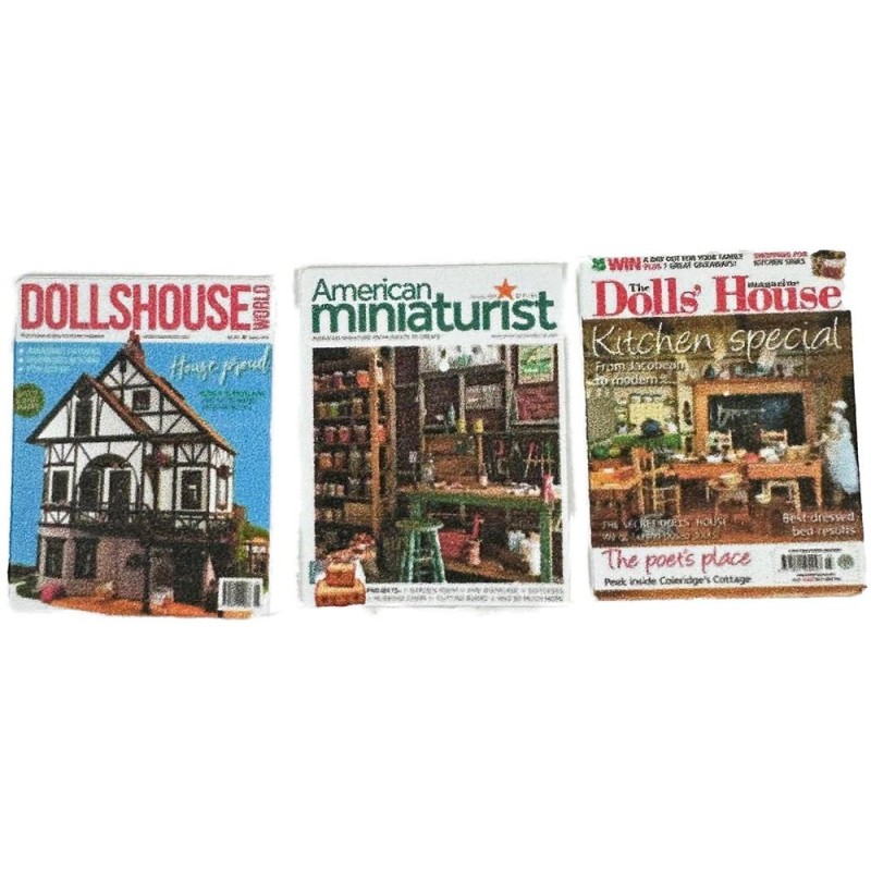 Dolls House World Magazine Cover Set Miniaturist 1:12 Hobby Living Accessory Printed Card