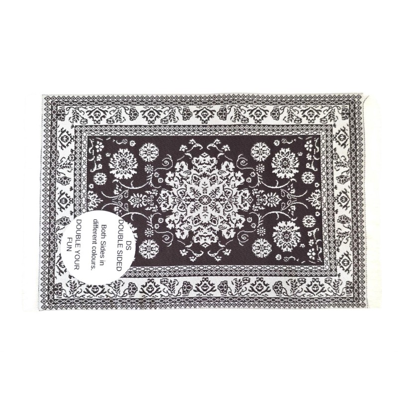 Dolls House Rug Rectangular Brown Traditional Miniature 1:12 Carpet Med Dolls House Rug Rectangular Brown Traditional Miniature 1:12 Carpet Med