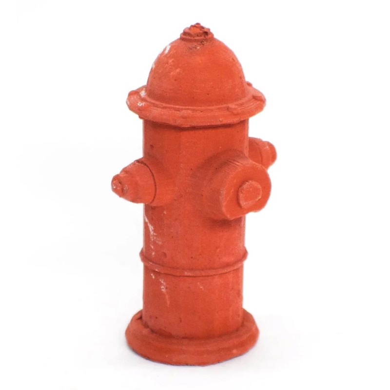 Dolls House Red Concrete Fire Hydrant 1:12 Scale Street Outdoor Road Accessory