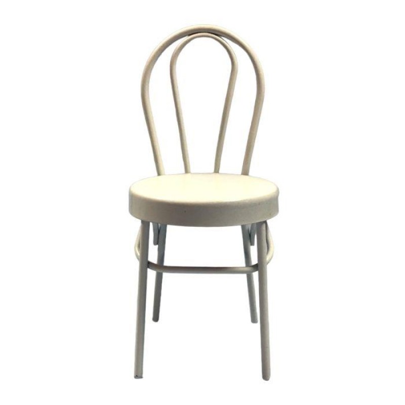 Dolls House White Bistro Bentwood Metal Side Chair Cafe Kitchen Dining Furniture