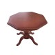 Dolls House Octagonal Table on Pedestal Leg Walnut Dining Room Furniture 1:12