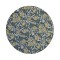 Dolls House Modern Round Rug Yellow & Green Floral Miniature Floor Accessory