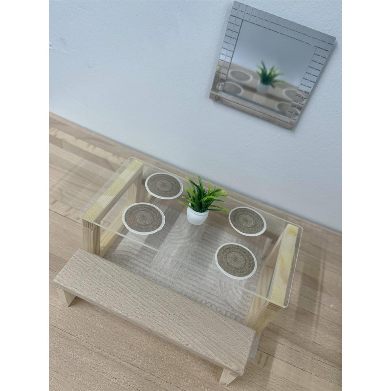 Dolls House Modern Dining Room Package Miniature Bare Wood Furniture Set Dolls House Modern Dining Room Package Miniature Bare Wood Furniture Set