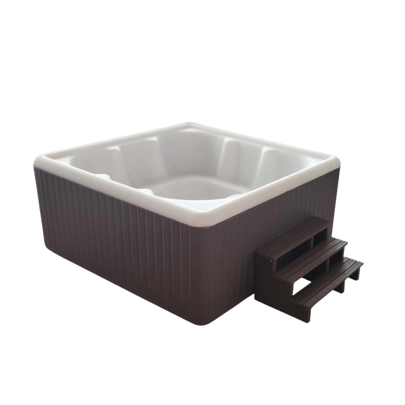 Dolls House Hot Tub Brown Square Miniature Garden Spa 1:12 Outdoor Furniture