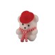 Dolls House Polar Bear in Red Hat & Scarf White Teddy Flocked Toy Shop Accessory