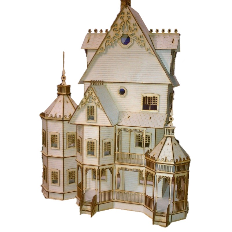 Ashley Gothic Dolls House 1:24 Half Inch Scale Victorian Laser Cut Flat Pack Kit