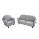 Dolls House Blue Striped Sofa & Armchair Modern Living Room Furniture Set 1:12