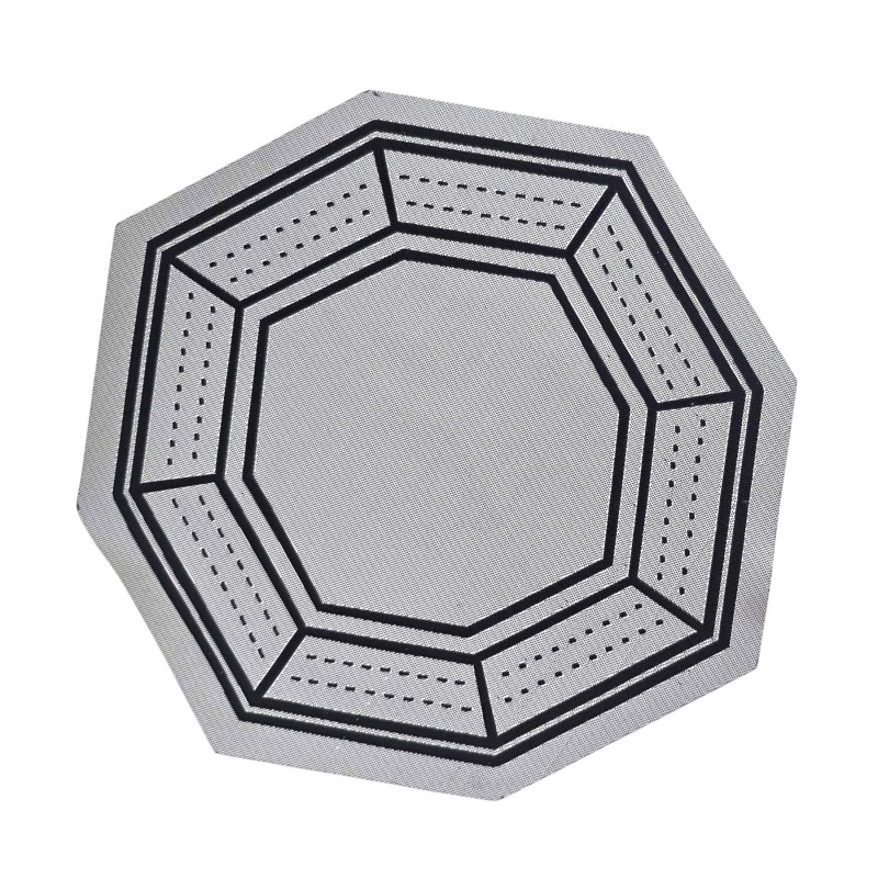 Dolls House Octagonal Area Rug Black Grey Modern Carpet Double Sided Dolls House Octagonal Area Rug Black Grey Modern Carpet Double Sided