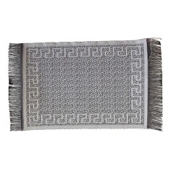Dolls House Rectangular Rug Modern Grey Black Design Miniature Accessory Small