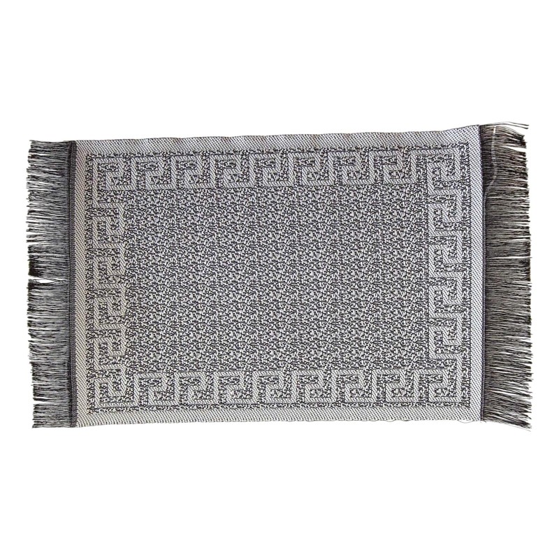 Dolls House Rectangular Rug Modern Grey Black Design Miniature Accessory Small