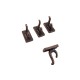 Dolls House 4 Coat Hooks Antique Brass 1:12 Scale Miniature Hardware