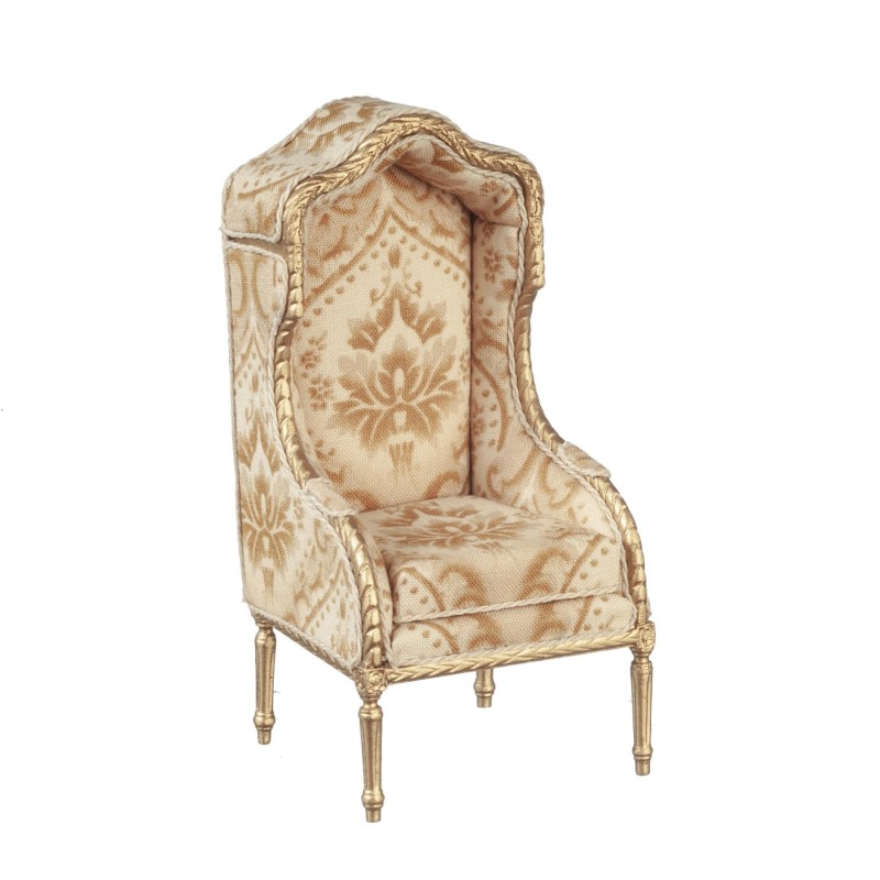 Dolls House Medieval Porter's Chair Hooded Gold JBM Hall Living Room Furniture