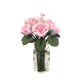 Dolls House Pink Roses in Glass Vase Miniature Flowers 1:12 Scale Dolls House Pink Roses in Glass Vase Miniature Flowers 1:12 Scale