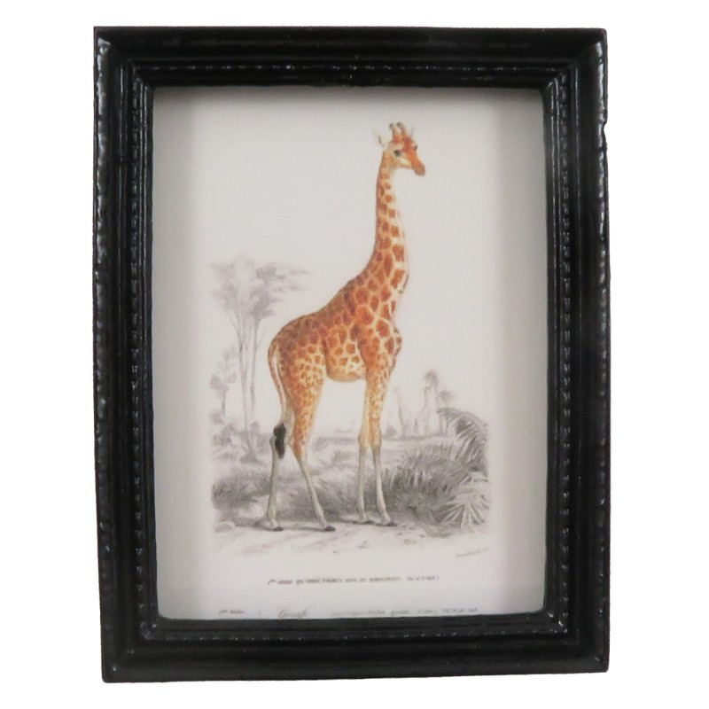 Dolls House Giraffe Picture Wall Art Black Frame Nursery Home Decor Accessory