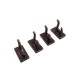 Dolls House 4 Coat Hooks Antique Brass 1:12 Scale Miniature Hardware