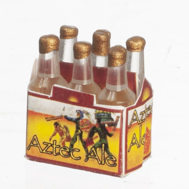 Dolls House Bottles of Beer 6 Pack Ale Garden Party Shop Bar Accessory 1:12