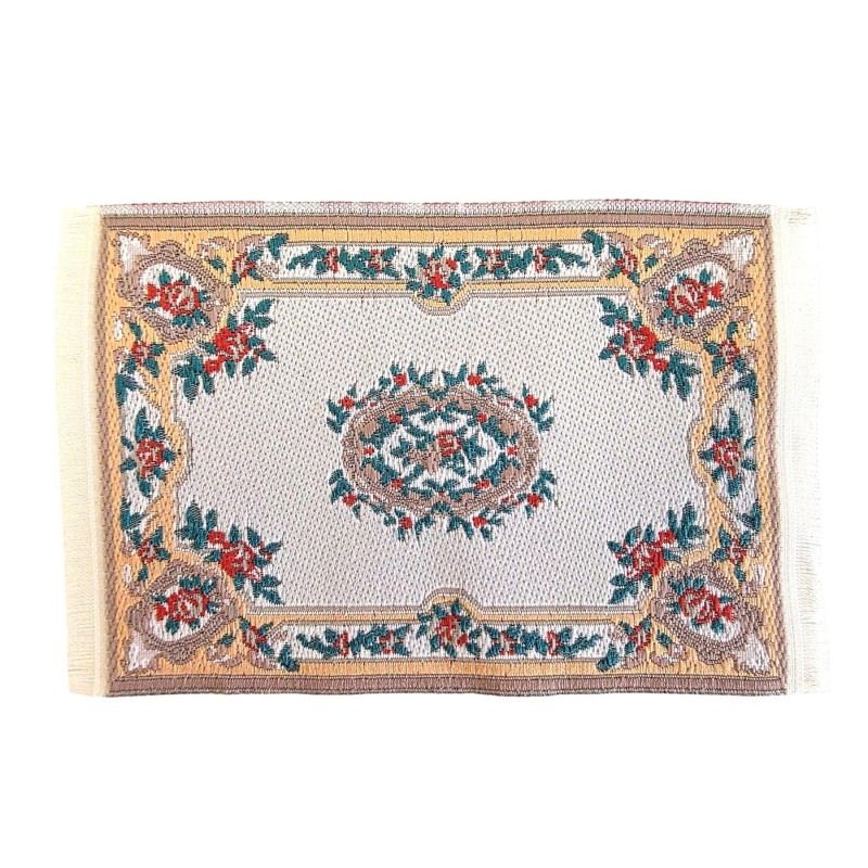 Dolls House WovenTapestry Rug Miniature Traditional Floral Floor Accessory