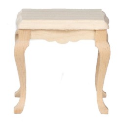 Dolls House Unfinished Side Table Cabriole Legs Bare Wood Living Room Furniture
